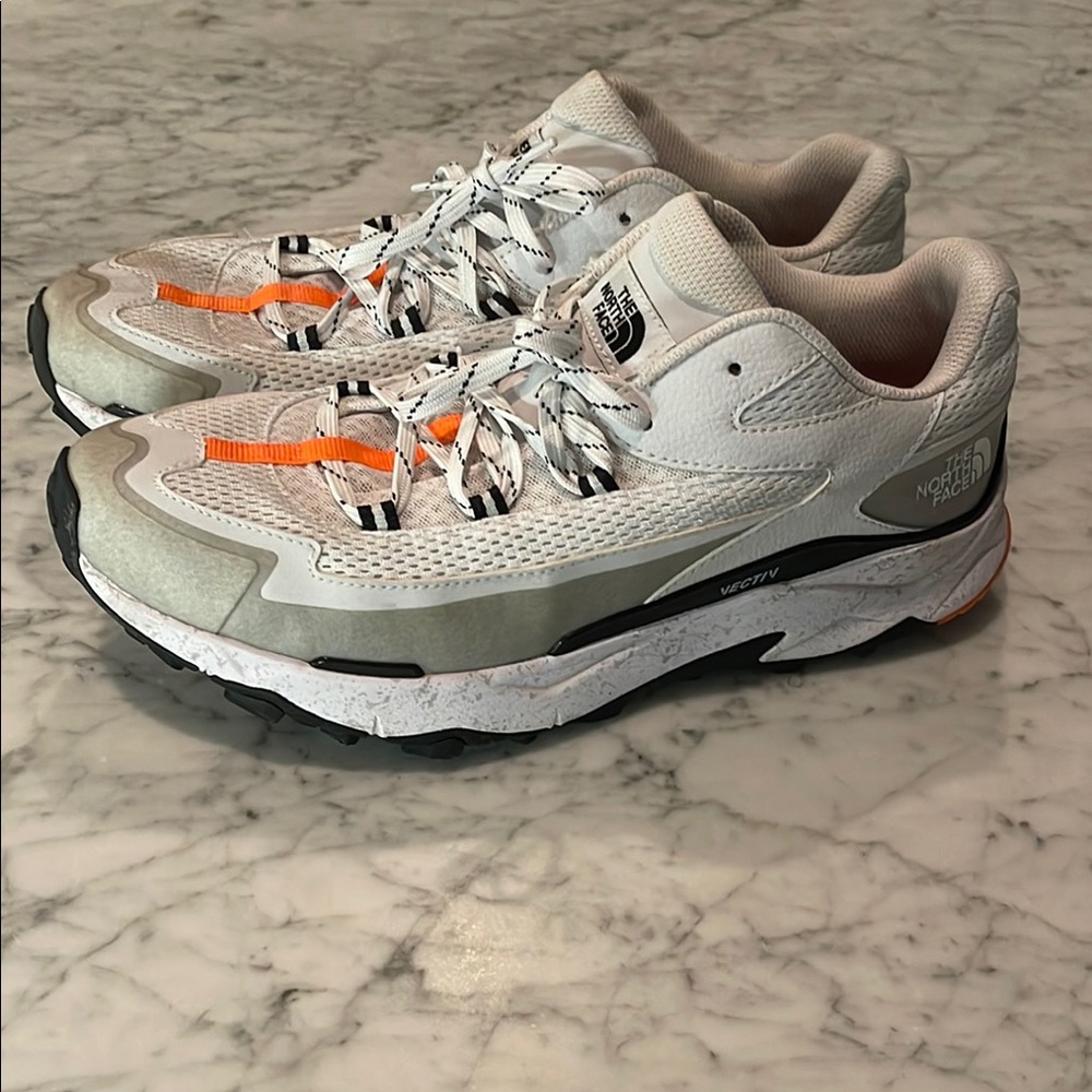 The North Face White and Orange Men's Shoes